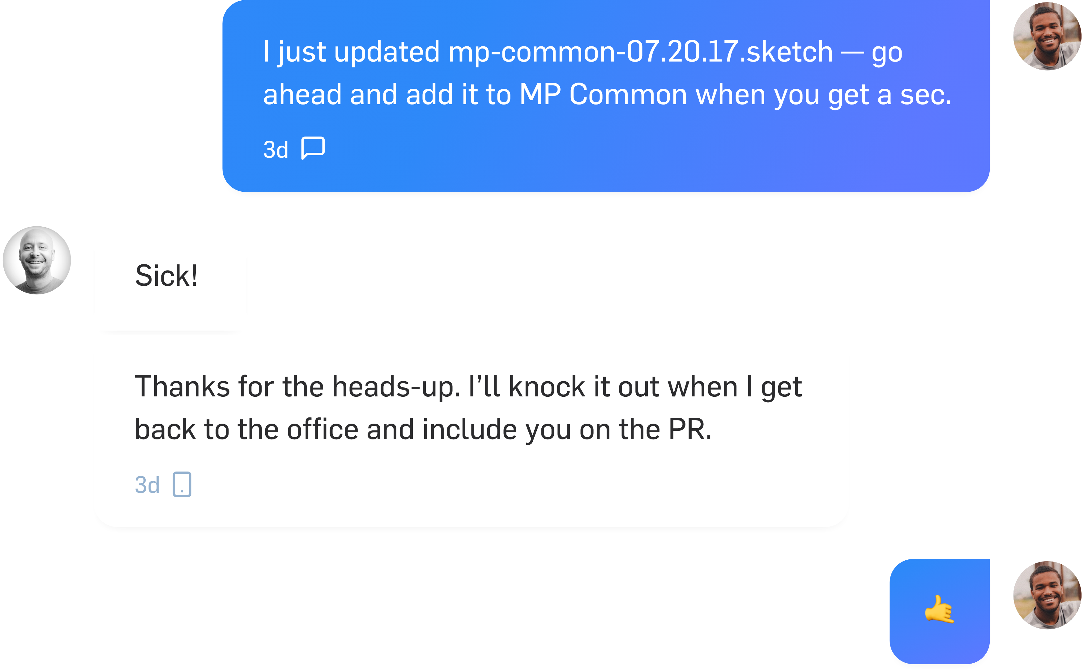 Designer conversation