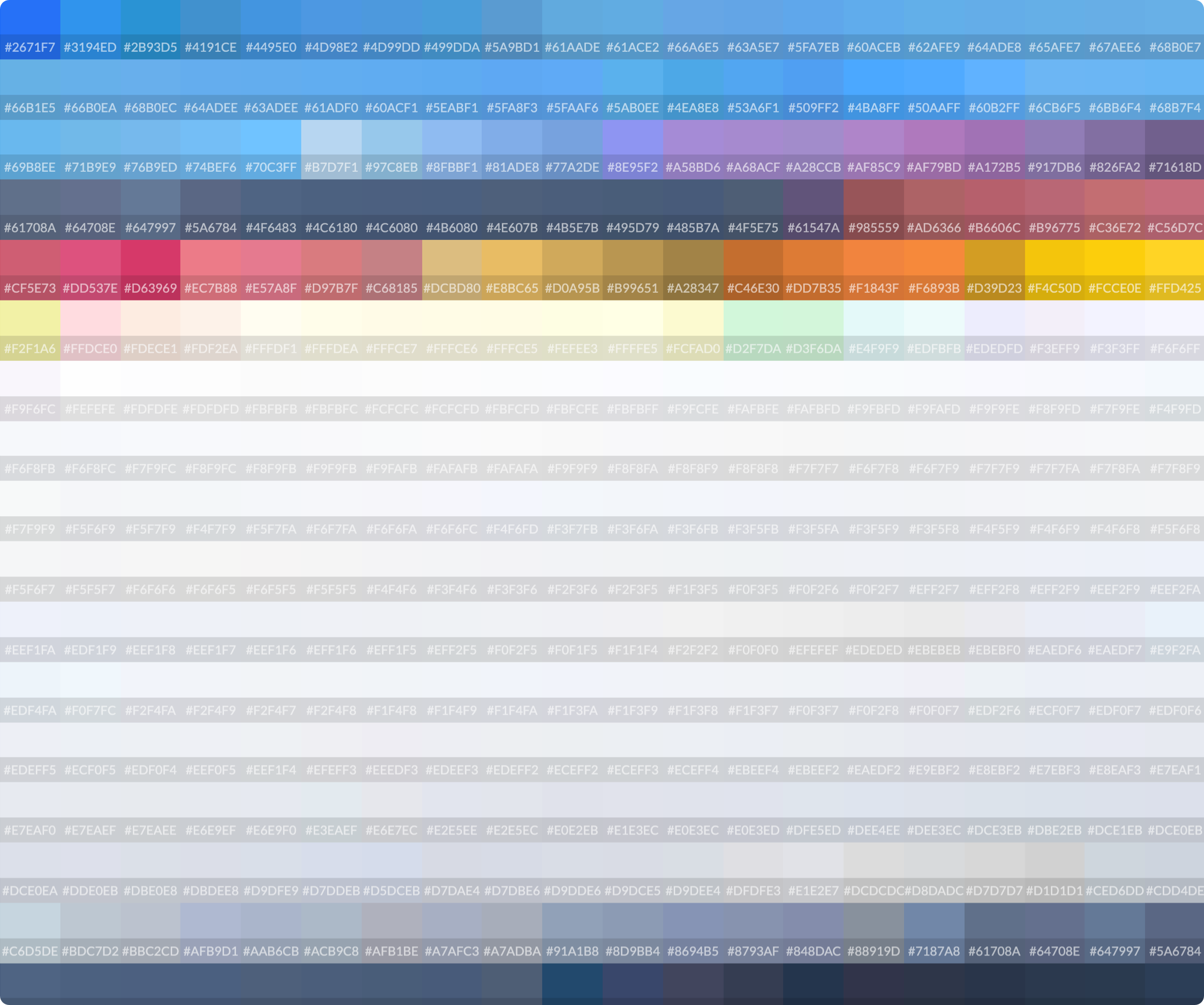 Colors sorted by HSL