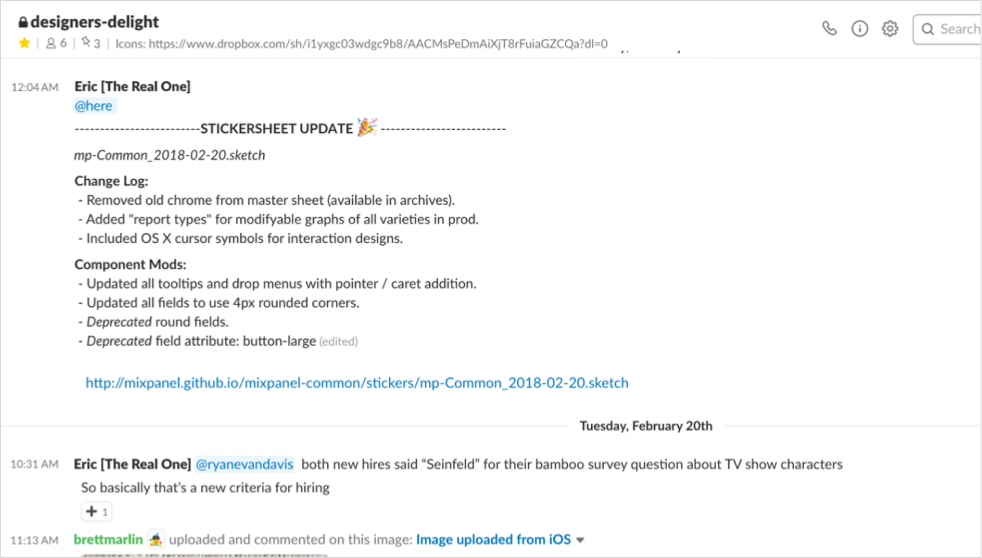Changelog in Slack